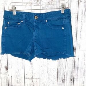 American Eagle Outfitters Shorts Size 4 Stretch Cutoffs Turquoise Blue Wash 30”